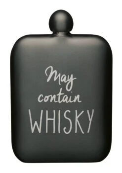 Barcraft Whisky Slogan Hip Flask Grey