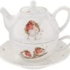 Wrendale Tea For One With Saucer Robins -Homeware Shop 28951 18443