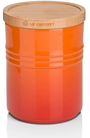 Le Creuset Medium Storage Jar With Wood Lid Volcanic 3 Le Creuset Medium Storage Jar With Wood Lid Volcanic