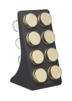 Masterclass 8 Jar Spice Rack Black & Brass