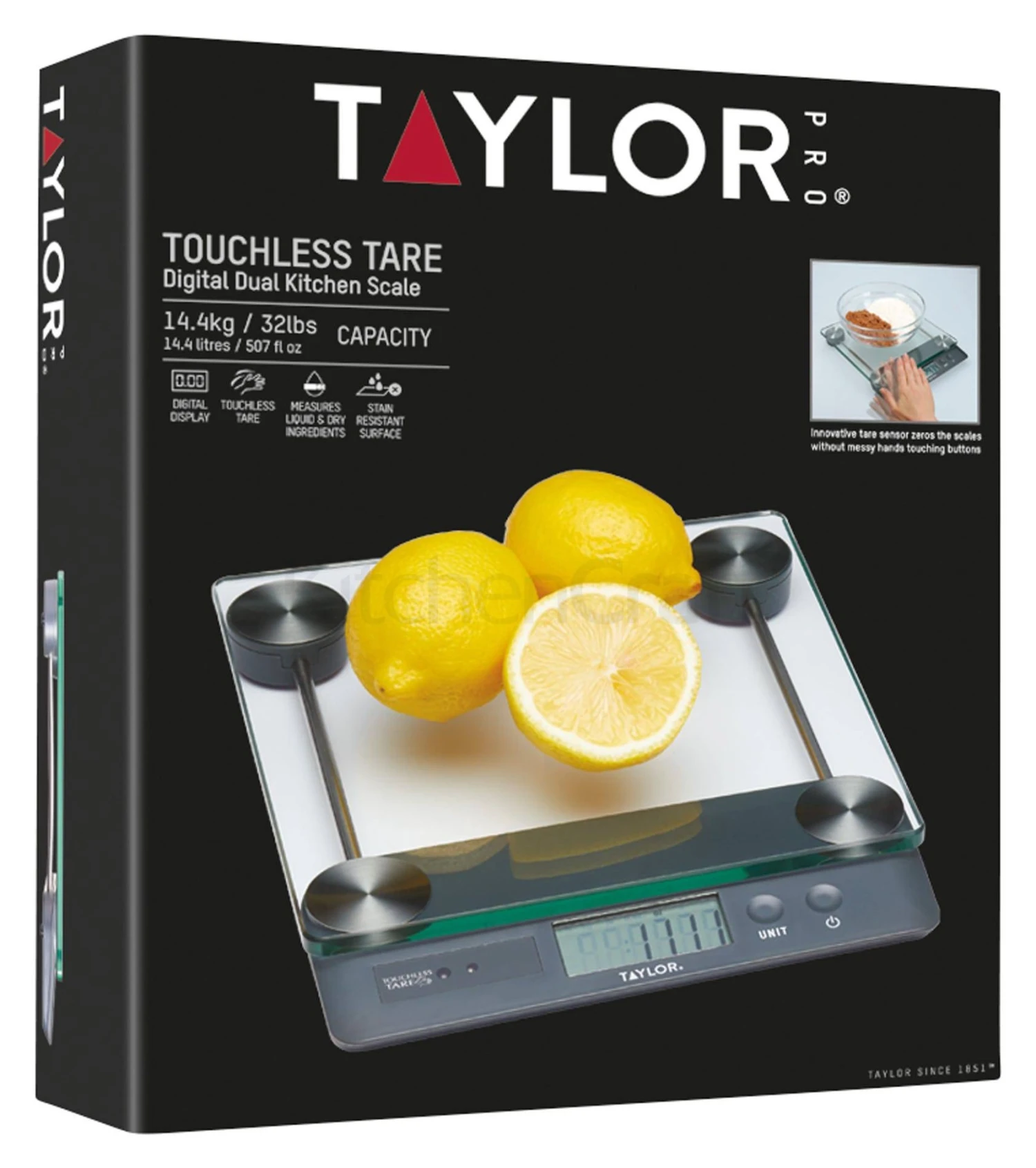 Taylor Pro Touchless Tare Glass Scale 14.4kg 4 Taylor Pro Touchless Tare Glass Scale 14.4kg - Image 2