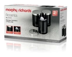 Morphy Richards Accents Set Of 3 Canisters Black -Homeware Shop 42720 7895