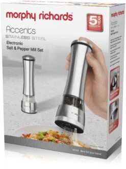 Morphy Richards Accents Electronic Salt & Pepper Mill Stainless Steel -Homeware Shop 42722 7887