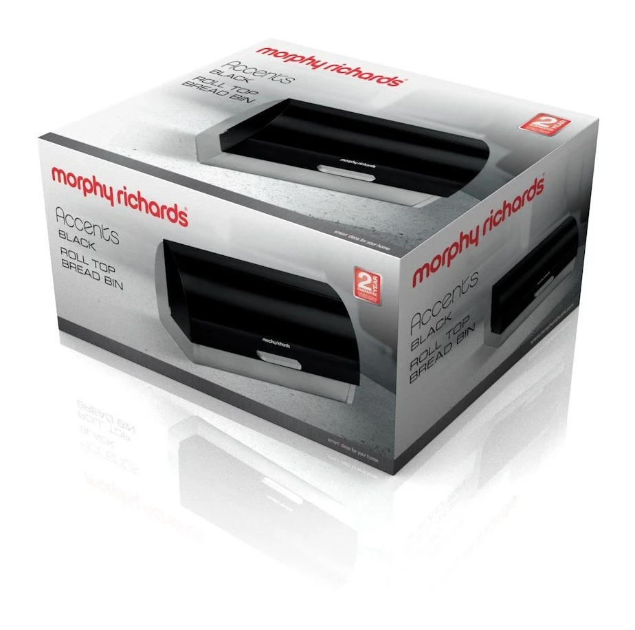 Morphy Richards Accents Bread Bin Roll Top Black 3 Morphy Richards Accents Bread Bin Roll Top Black
