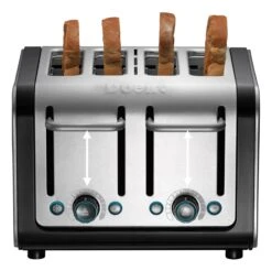 Dualit 4 Slot Architect Toaster - Black & Brushed Stainless Steel -Homeware Shop 48007 39103
