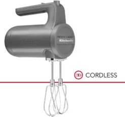 KitchenAid 5KHMB732BDG Cordless Hand Mixer - Charcoal Grey -Homeware Shop 48073 38884