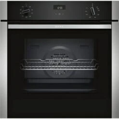 Neff B1ACE4HN0B 59.4cm Built In Electric CircoTherm Single Oven - Black/Steel