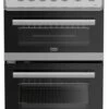 Beko EDVC503S 50cm Double Oven Electric Cooker With Ceramic Hob - Silver