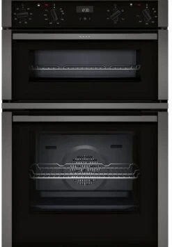 Neff U1ACE2HG0B 59.4cm Built In Electric Double Oven - Black With Graphite Trim