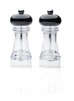 Taylors Eye Witness Salt & Pepper Mill Clear/Black Set Of 2