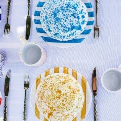 Amalfitana Yellow Stripe Dinner Plate -Homeware Shop AMA 4100Y 4 1800x1800