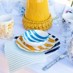 Amalfitana Yellow Stripe Salad Plate -Homeware Shop AMA 4101Y 2 1800x1800