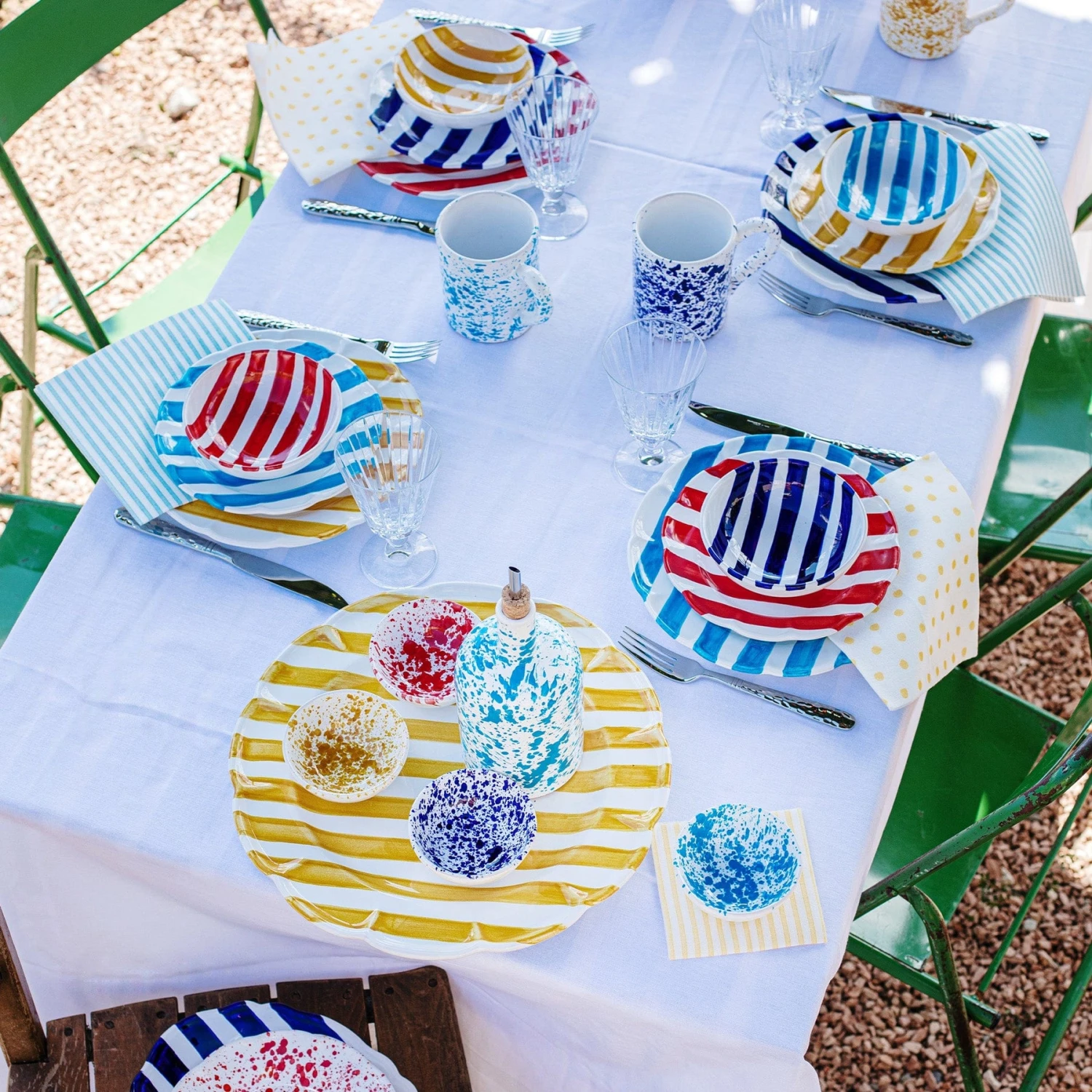 Amalfitana Cobalt Stripe Salad Plate 7 Amalfitana Cobalt Stripe Salad Plate - Image 5