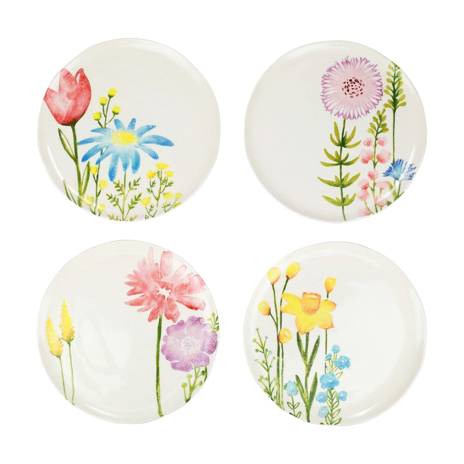 Fiori Di Campo Assorted Dinner Plates - Set Of 4 3 Fiori Di Campo Assorted Dinner Plates - Set Of 4