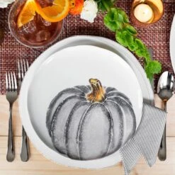 Pumpkins Salad Plate - Gray Medium Pumpkin -Homeware Shop PKN 9701D LSALT 3 1800x1800