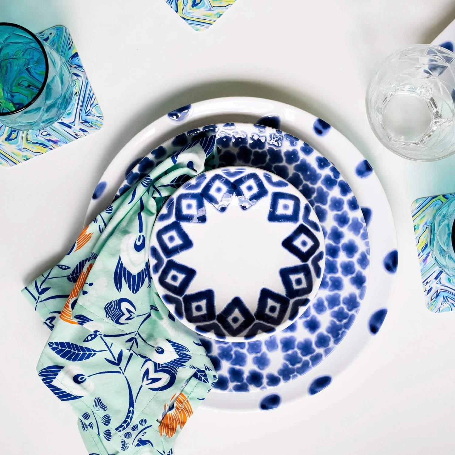 Santorini Flower Salad Plate 6 Santorini Flower Salad Plate - Image 4